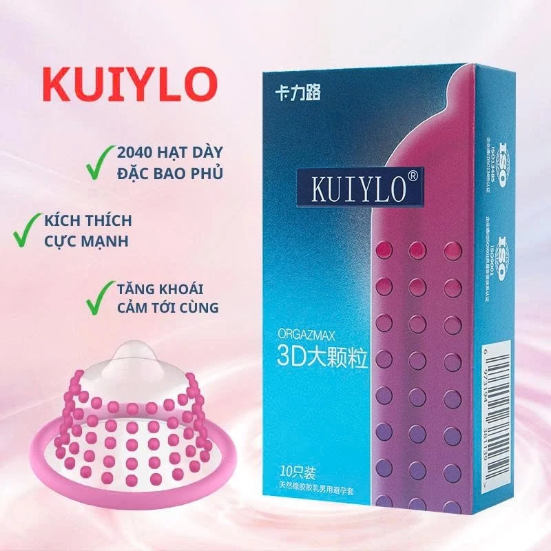 Bao cao su KUIYLO ORGAZMAX 3D – Gai lớn kích thích mạnh mẽ, hộp 10 chiếc-1