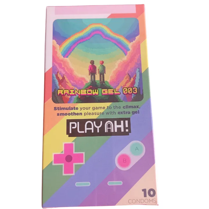 Bao Cao Su PlayAh Rainbow Gel 003 Hộp 10 size 52mm siêu mỏng, nhiều gel-3