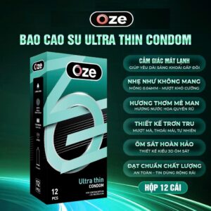Bao Cao Su Oze Ultra Thin – Siêu Mỏng, Hương Nước Hoa – Hộp 12 Chiếc Chính Hãng