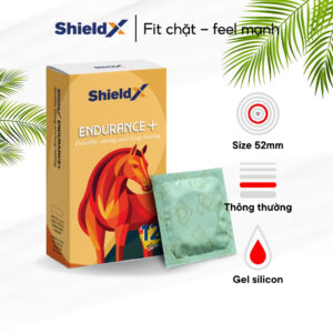 Bao Cao Su ShieldX Endurance–Kéo Dài, Hương Vani, Hộp 12 Cái