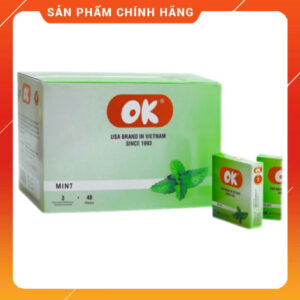 Bao cao su OK- Hương BẠc HÀ-Hạn sử dụng 5 năm, 1 hộp 144 cái