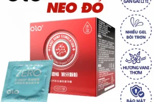 Bao Cao Su OLO NEO Đỏ 0.01mm – Siêu Mỏng Có Gai Kéo Dài Thời Gian Quan Hệ