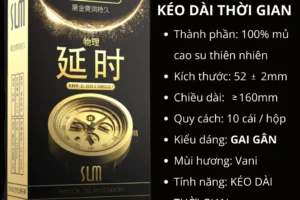 Bao Cao Su SLM 001 Gân Gai 0.01mm – Siêu Mỏng, Nhiều Gel, Kéo Dài Thời Gian