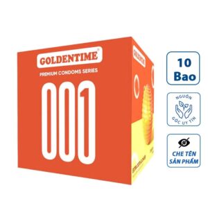 Bao Cao Su Gai Lưỡi Mèo Golden Time Hộp 10 – Siêu Mỏng, Kéo Dài, Cao Cấp