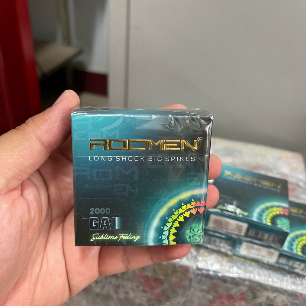 Bao Cao Su Rocmen Long Shock Big Spikes Siêu Gai 2000 Gai Hộp 3 Chính Hãng (3)