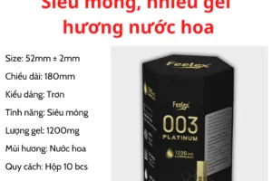 Bao cao su Feelex Platinum cao cấp, nhiều gel bôi trơn – hộp 10 chiếc