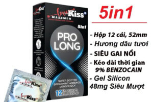 Bao Cao Su MAXXMEN LoveKiss 5in1 – Siêu Gai, Kéo Dài, Hương Dâu, Hộp 12 Cái