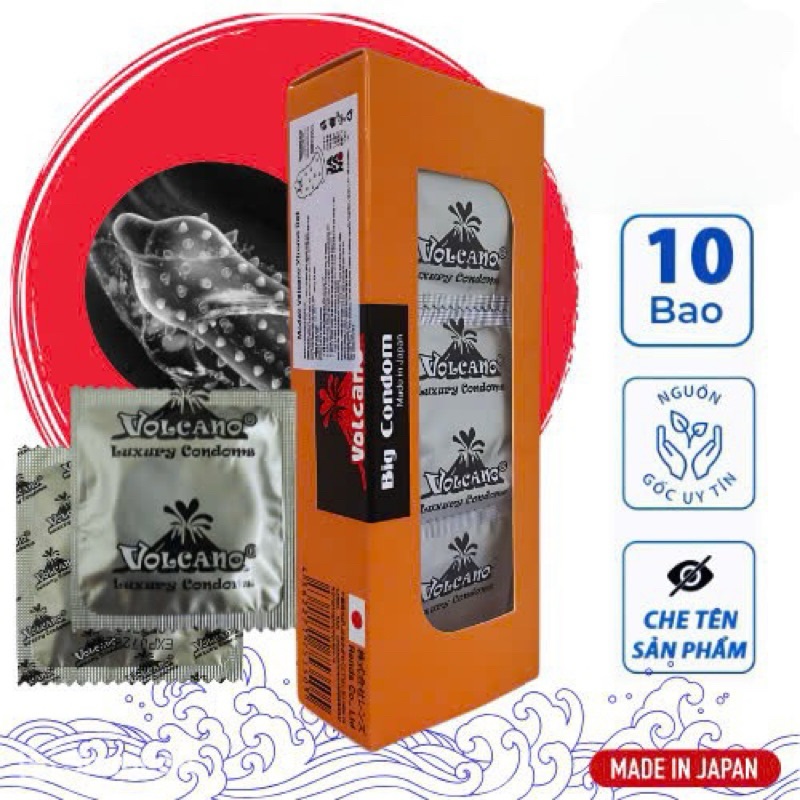 Bao Cao Su Volcano Siêu Mỏng 500 Gai Nổi – Kích Thích Cực Mạnh, Gần Gũi Tự Nhiên, Hộp 10 Cái (3)