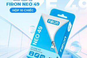 Bao Cao Su Firon Neo 49 – Size 49mm, Siêu Mỏng 0.04mm, Hương Dâu – Hộp 10 Cái