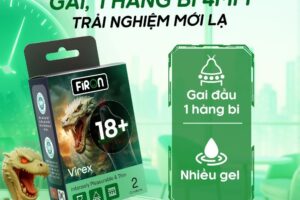 Bao Cao Su Firon Virex & Firon Rush Hộp 2 Cái-Gai Bi Siêu Mỏng