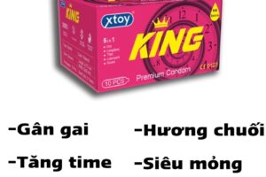 Bao Cao Su Gai XTOY King 5in1 – Siêu Mỏng, Nhiều Gel, Kéo Dài – Hộp 10 BCS