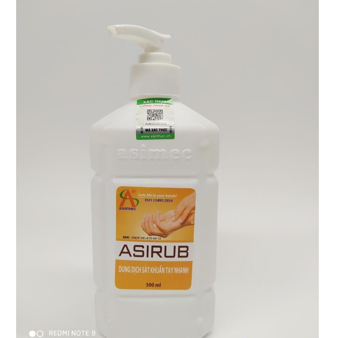 Nước Rửa Tay Khô Asirub 500ml Chính Hãng Sát Khuẩn Chuẩn WHO (1)