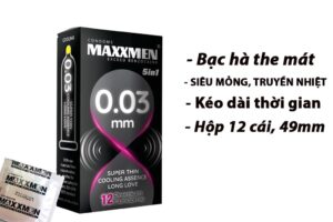 Bao Cao Su MAXXMEN 49mm 0.03 5in1 Siêu Mỏng – Size Nhỏ, Kéo Dài Thời Gian