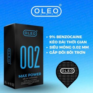 Bao Cao Su Oleo Max Power 0.02mm Siêu Mỏng, Kéo Dài Thời Gian, Nhiều Gel (1)