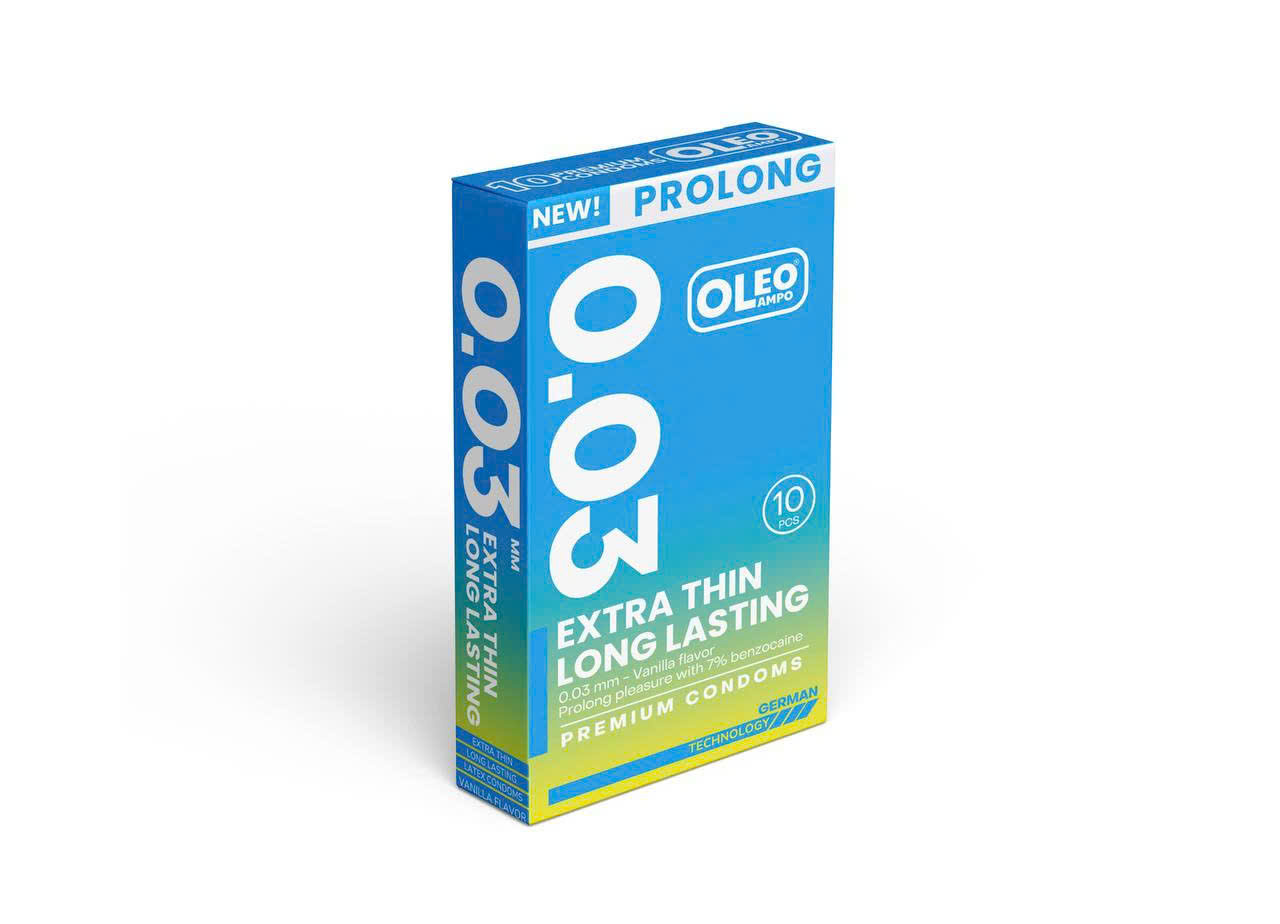 Bao Cao Su OleoLampo 0.03 Longlasting Siêu Mỏng, Kéo Dài Thời Gian