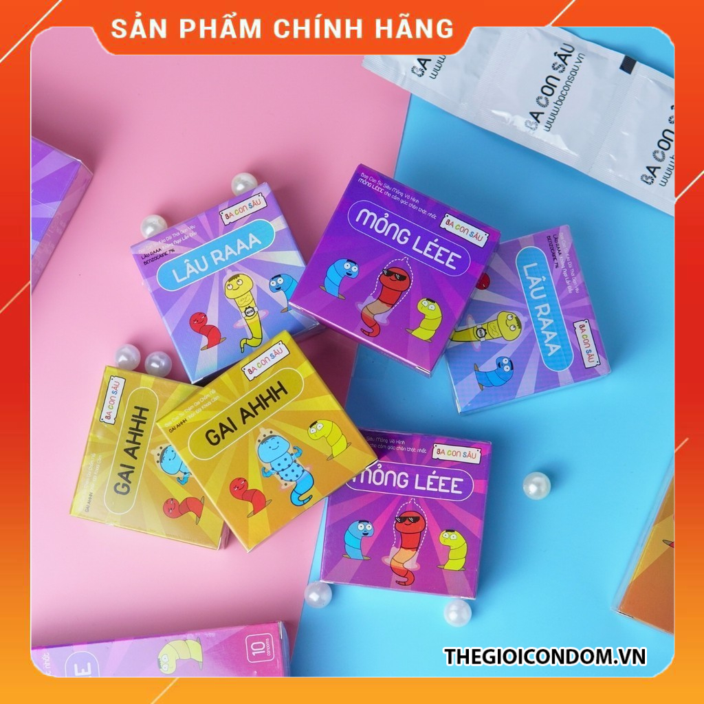 Bao Cao Su Ba Con Sâu 0.03mm Siêu Mỏng Nhiều Gai Kéo Dài Thời Gian (2) Bao Cao Su Ba Con Sâu 0.03mm Siêu Mỏng Nhiều Gai Kéo Dài Thời Gian (2)