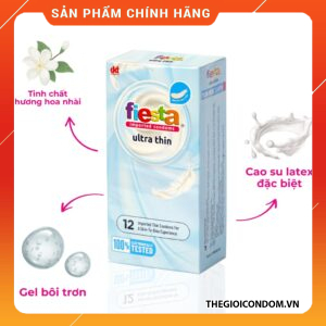 Bao Cao Su Fiesta Ultra Thin 12 Cái Siêu Mỏng Chính Hãng Cảm Giác Chân Thật (3)