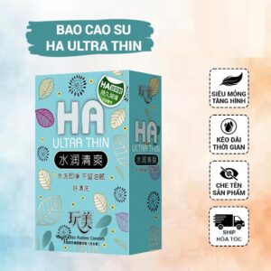 Bao Cao Su HA Ultra Thin Siêu Mỏng 0.02mm, Nhiều Gel, Hộp 100 Cái Chính Hãng (2)