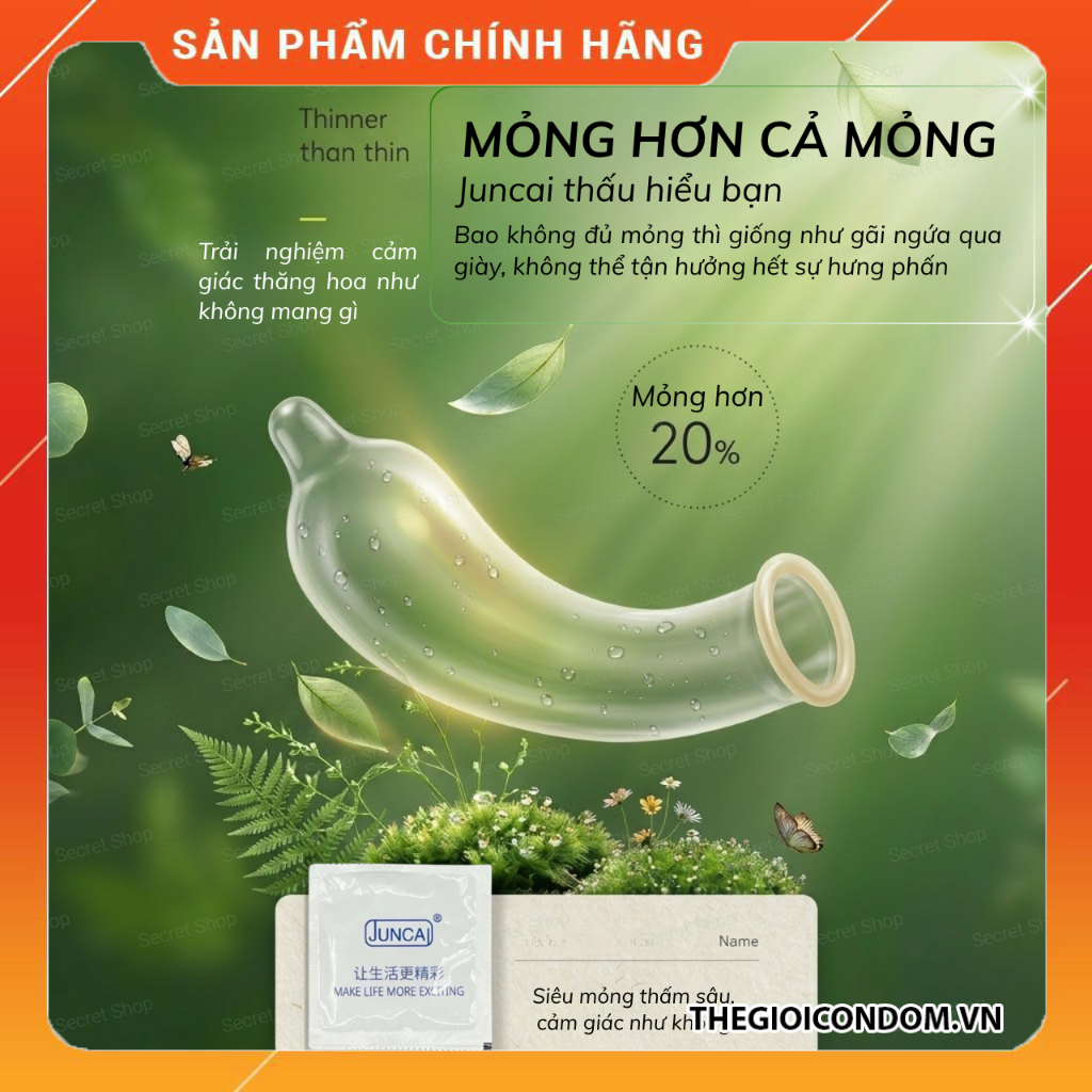 Bao Cao Su JUNCAI Passion HA Ultra Thin 100pcs Siêu Mỏng, Nhiều Gel, Gốc Nước An Toàn (6)