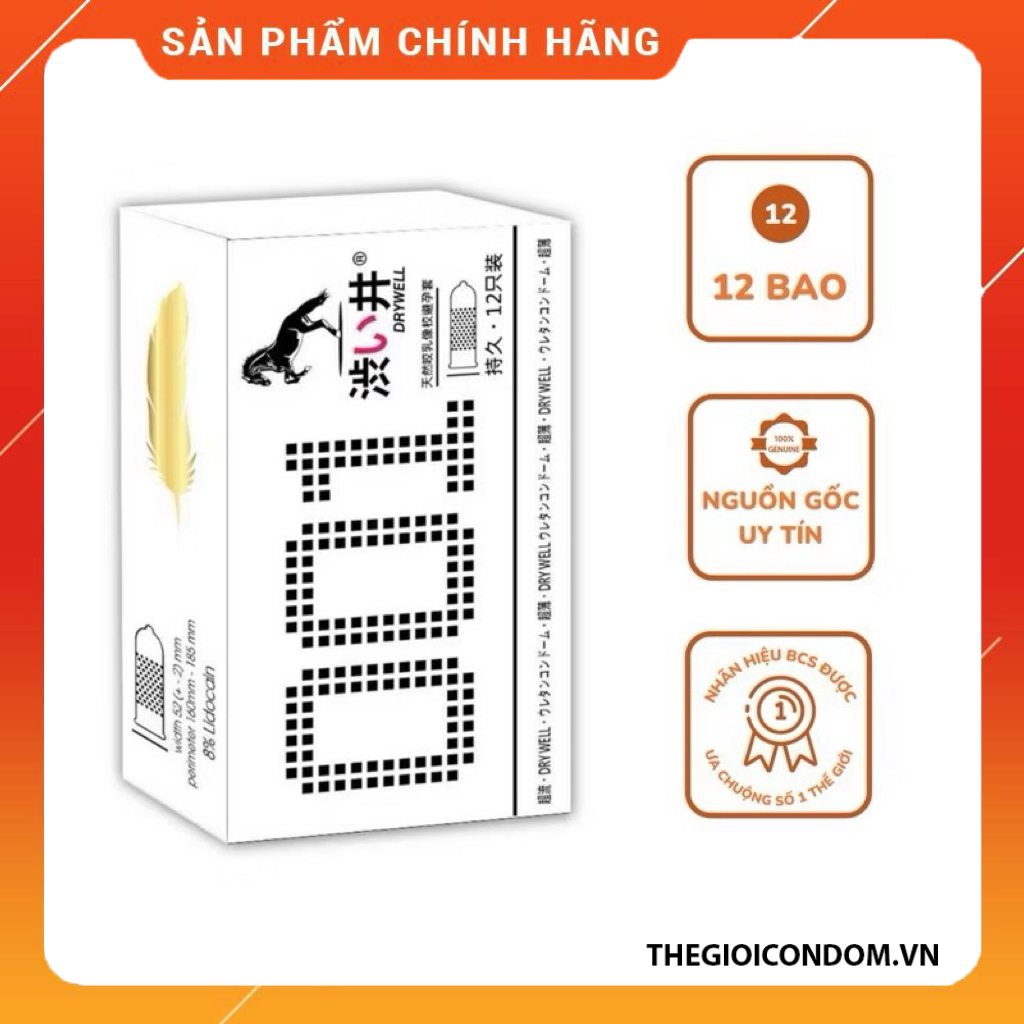 Bao Cao Su Nyoko 52mm Siêu Mỏng, Hỗ Trợ Kéo Dài Hộp 12 Cái (1)