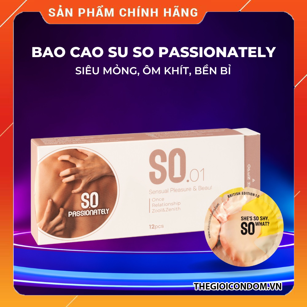 Bao Cao Su SO Passionately 52mm Siêu Mỏng 0.03mm Hương Coffee Hộp 12 Cái (1)