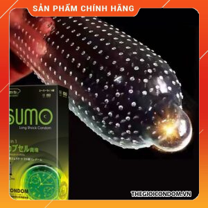 Bao Cao Su Sumo Siêu Mỏng Có Gai Hộp 12C Kéo Dài Thời Gian, Hương Chuối (1)