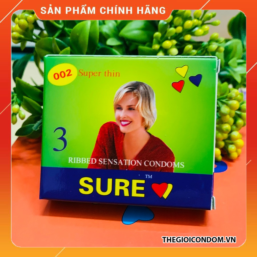Bao Cao Su Sure Gân Gai Siêu Mỏng Hộp 36 Cái, Size 52mm Giá Tốt (2)