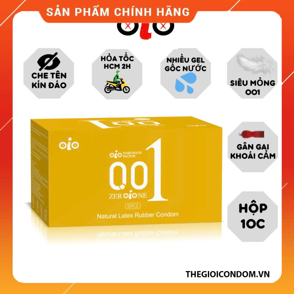 Bao Cao Su OLO 001 Feeling Ultrathin 0.01mm Siêu Mỏng, Nhiều Gel, Hộp 10 Cái (11)