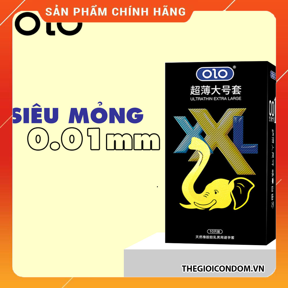 Bao Cao Su OLO XXL Size Lớn 56mm Siêu Mỏng 0.01mm Hộp 10 Chiếc Chính Hãng (6)