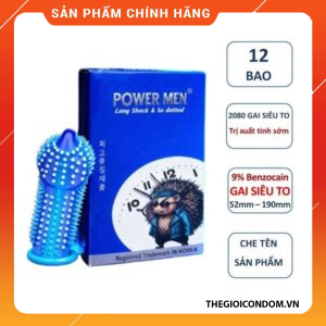 Bao Cao Su Powermen Gai Nhím 2080 Hạt Nổi 52mm Hộp 12 Chiếc Chính Hãng (2)