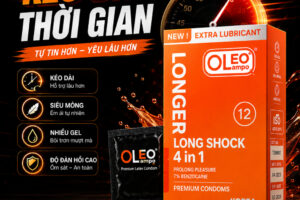 Bao cao su Oleo Lampo siêu mỏng gân gai kéo dài thời gian-Hộp 10 cái chính hãng