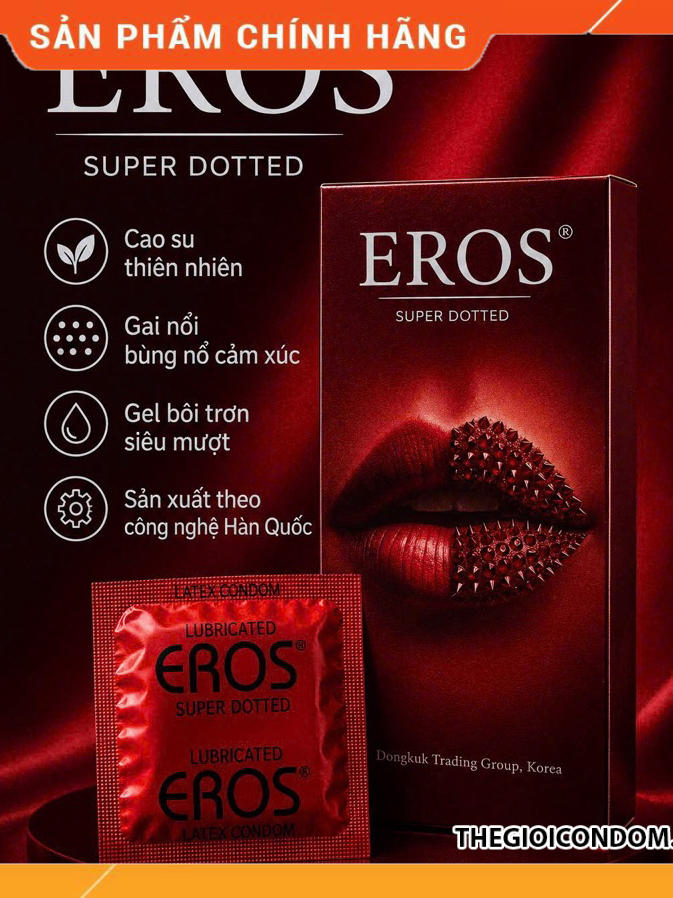 Bao Cao Su Eros Gai Nổi Hộp 10 Chiếc Chính Hãng Gel Siêu Mượt Tăng Khoái Cảm (2)