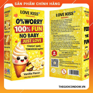 Bao Cao Su Love Kiss Maxxmen Vanilla 0.02mm Hộp 10 Cái Siêu Mỏng Chính Hãng (5)