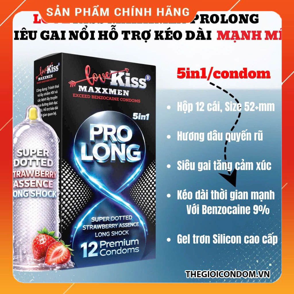 Bao Cao Su Maxxmen 5in1 Prolong Chính Hãng Kéo Dài Thời Gian, Gân Gai, Siêu Mỏng (2)