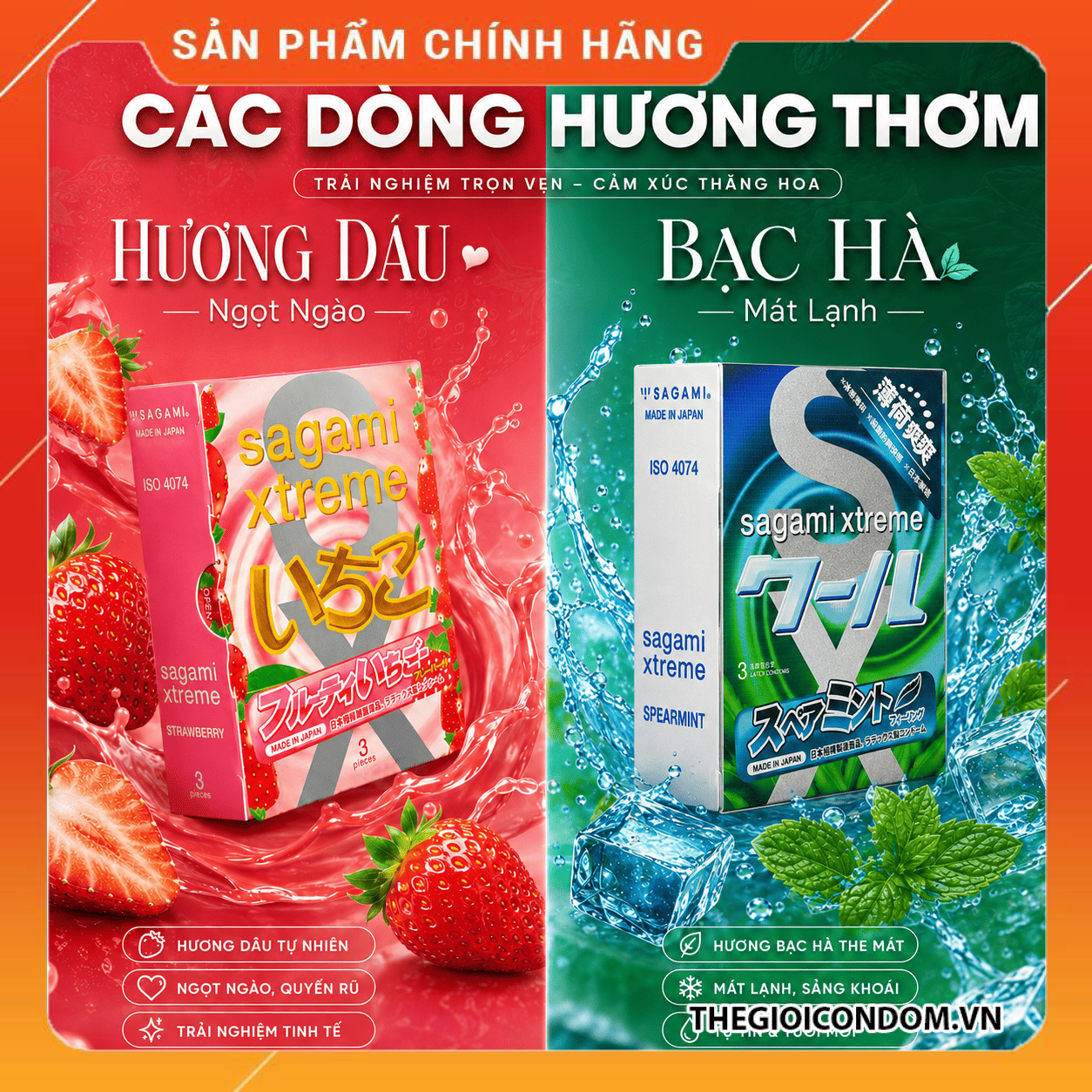 Bao Cao Su Sagami Strawberry Hương Dâu Dịu Ngọt Chính Hãng Nhật Bản (1)