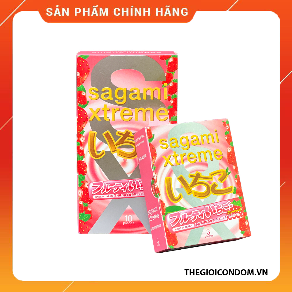 Bao Cao Su Sagami Strawberry Hương Dâu Dịu Ngọt Chính Hãng Nhật Bản (6)
