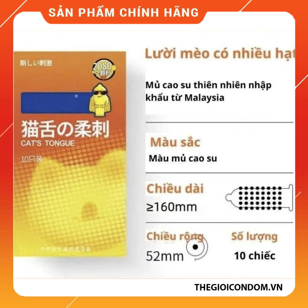 Bao Cao Su Siêu Gai Lưỡi Mèo OLO 52mm Hộp 10 Cái Chính Hãng (3)