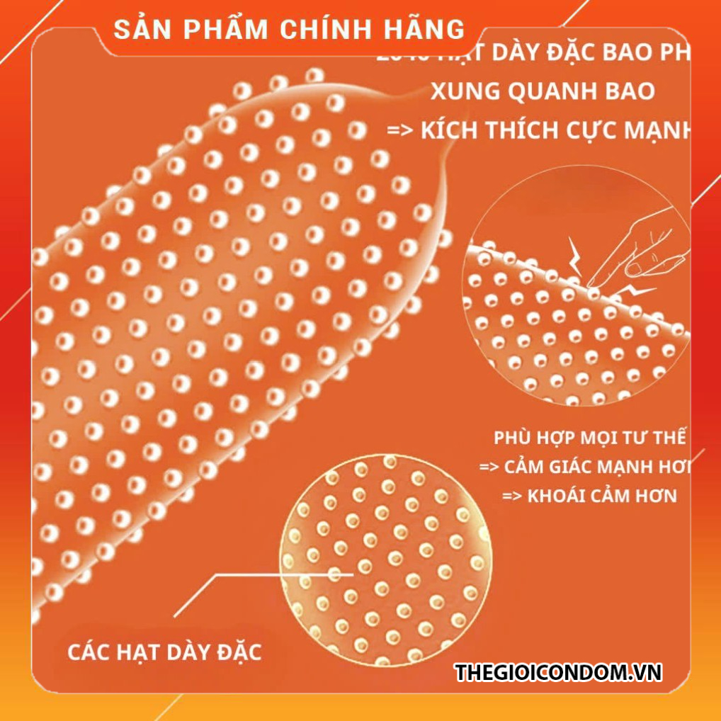 Bao Cao Su Siêu Gai Lưỡi Mèo OLO 52mm Hộp 10 Cái Chính Hãng (6)